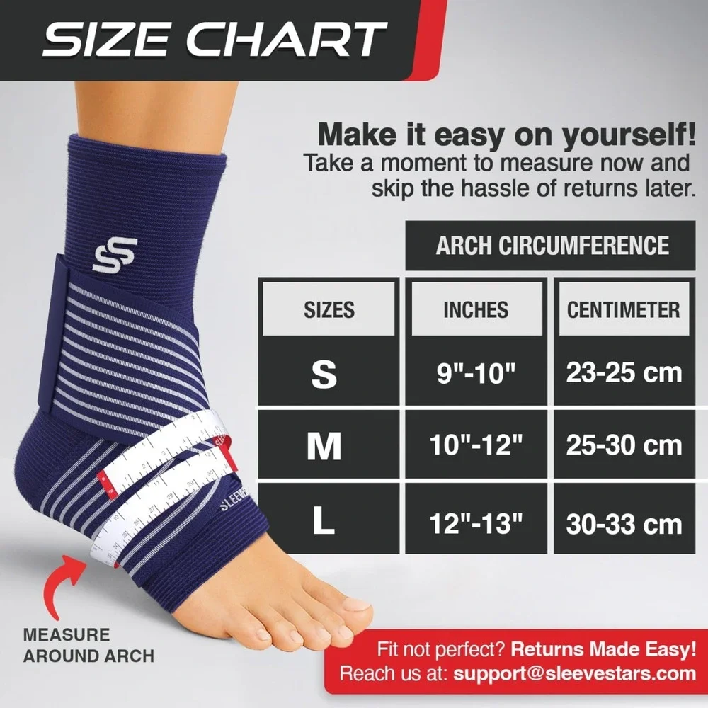 Sleeve Stars Ankle Brace Ankle Wrap Men/Women Single M 10